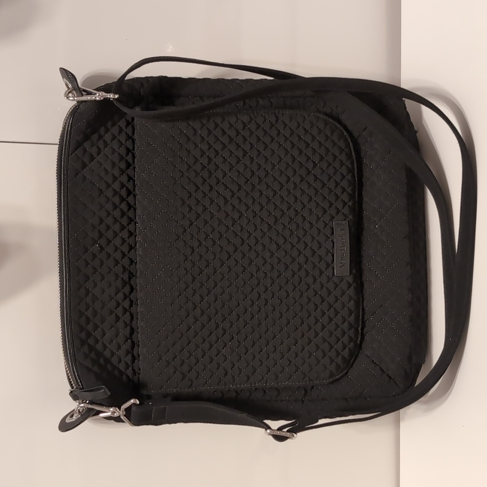 Vera Bradley Black Carson Mail Bag Crossbody